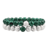 Double Bracelets Yoga en Malachite et Turquoise blanche « Protection & Clairvoyance »