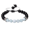 Bracelet en Aigue Marine et Onyx « Paix & Sérénité » – Ajustable