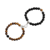 Double Bracelets Magnétique en Oeil de tigre et Onyx « Courage & Audace » – Coeur